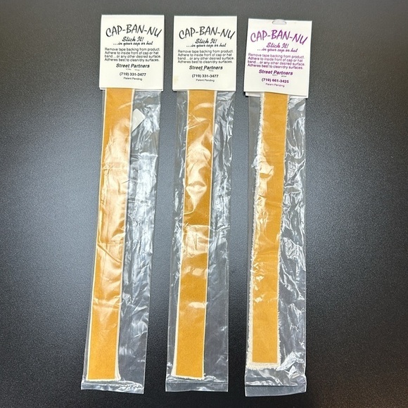 New Cap-Ban-Nu Disposable Sweatband For Caps & Hats Beige Lot of 3 Padded - Picture 2 of 7